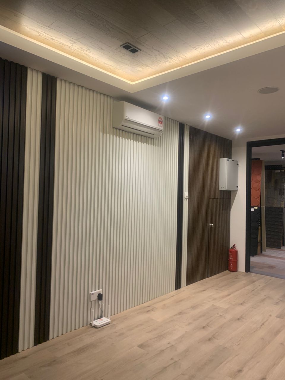 ION WOOD flooring on walls - a perfect match for fine wine.